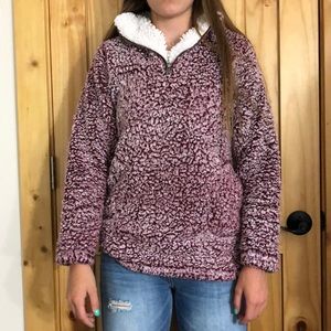 Maroon Fluffy Sweatshirt